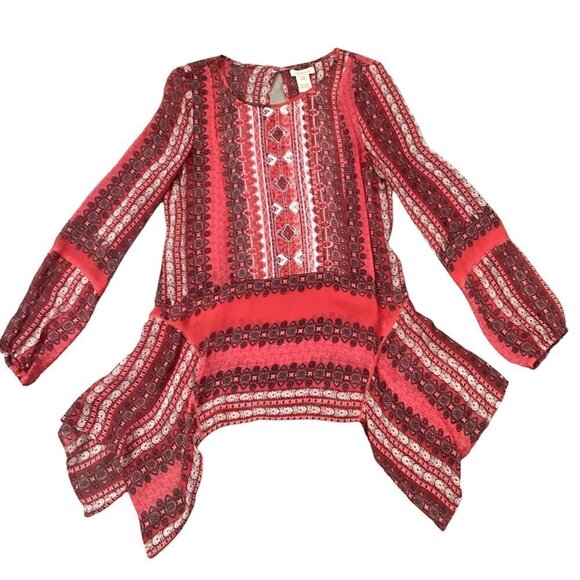 Sundance Go Beyond Sheer Embroidered Tunic Top Sz XS Pink 158F - Picture 6 of 8